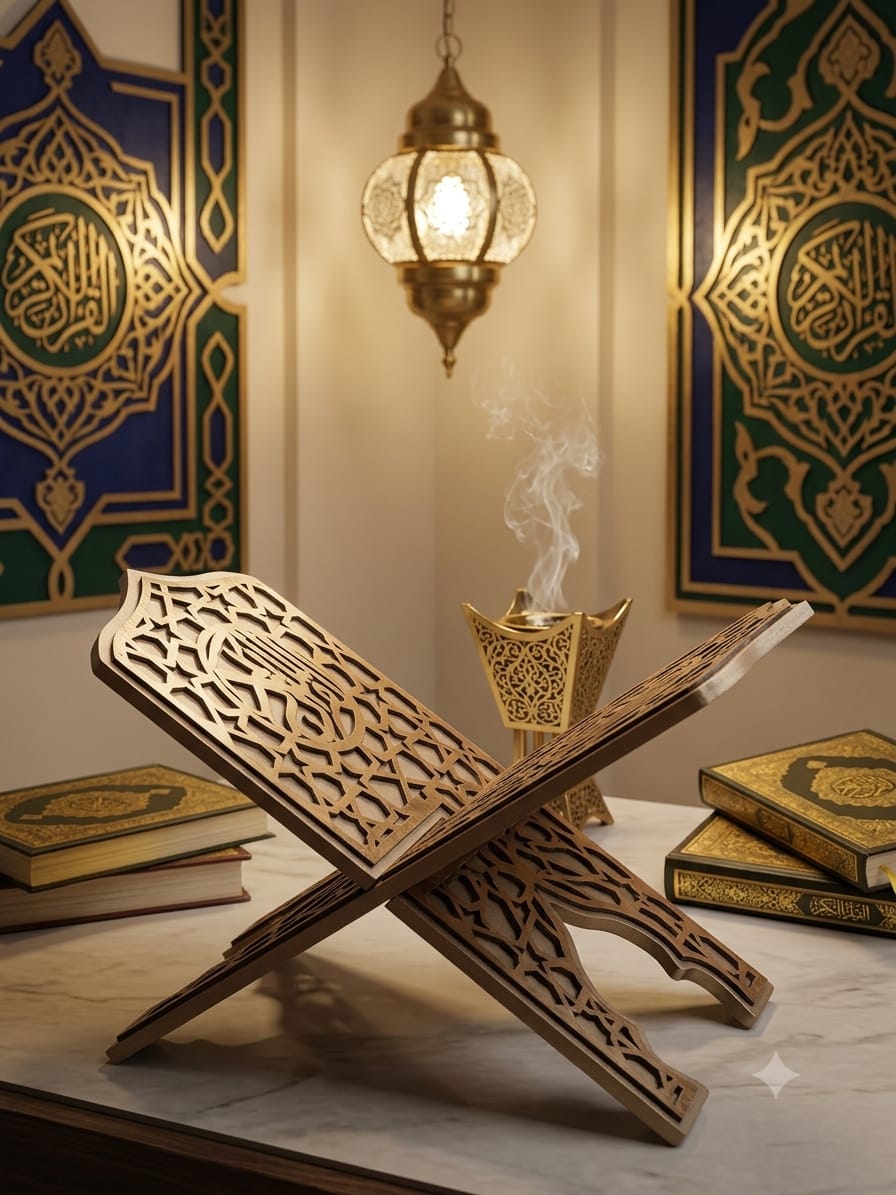 حامل مصحف أرضي خشبي فاخر | 25×50 سم