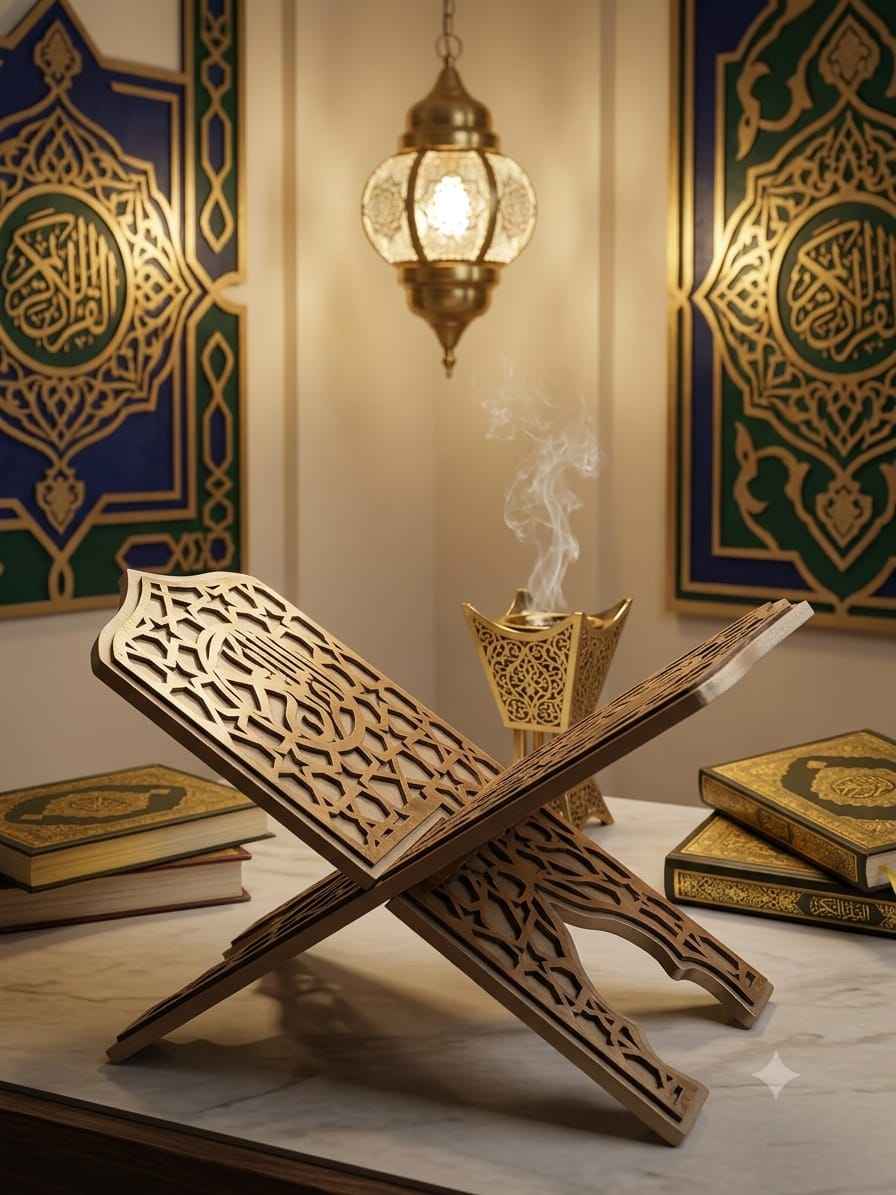 حامل مصحف أرضي خشبي فاخر | 25×50 سم